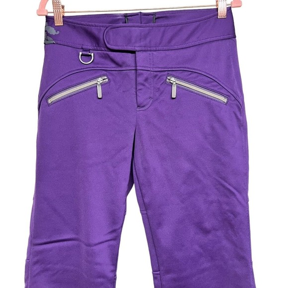 Athleta Floral Design Soft Shell Fleece Lined Ski/Snow Pants Purple Size 6 Tall - Picture 3 of 10